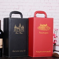 新款红酒盒子双支盒皮盒北方包装厂家批发