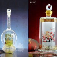 江苏手工工艺酒瓶加工厂家/宏艺玻璃制品生产加工内画酒瓶
